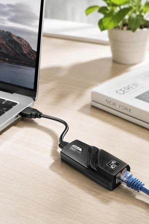 Özel Seri Torima Ethernet Dönüştürücü USB 3.0 Çevirici Adaptörü YD74 Siyah Çalışma Video Dosya