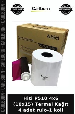 Hiti P510 4x6 (10x15) Termal Kağıt 4 adet rulo-1 koli Stüdyo Kağıdı Fotoğraf Ürünü Baskı Malzemesi