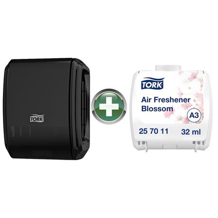 Tork A3 Siyah Oda Kokusu Dispenseri 256011 + Çiçek Kokulu 32 ml Refill 257011 Hediyeli