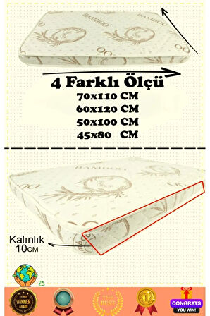 Bamboo Ortopedik Sünger Bebek Çocuk Yatagı Anne Yanı Bebek Yatak