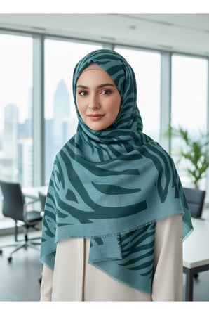 premium dalga desenli eşarp– modern desenli hafif tesettür eşarp
