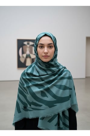 premium dalga desenli eşarp– modern desenli hafif tesettür eşarp