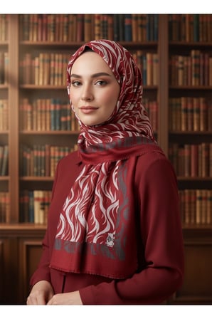 premium dalga desenli eşarp– modern desenli hafif tesettür eşarp