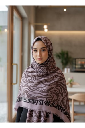 premium dalga desenli eşarp– modern desenli hafif tesettür eşarp