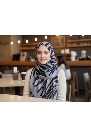 premium dalga desenli eşarp– modern desenli hafif tesettür eşarp