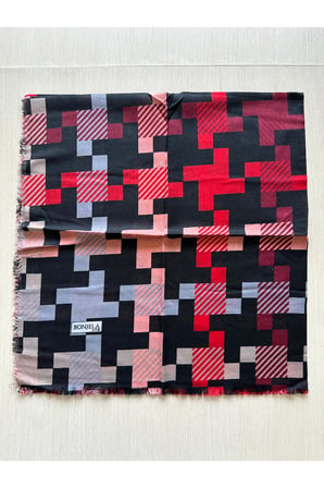 geometrik desenli kadın eşarp – modern şık yumuşak dokulu günlük & özel gün eşarp 95 x 95 cm