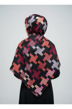 geometrik desenli kadın eşarp – modern şık yumuşak dokulu günlük & özel gün eşarp 95 x 95 cm