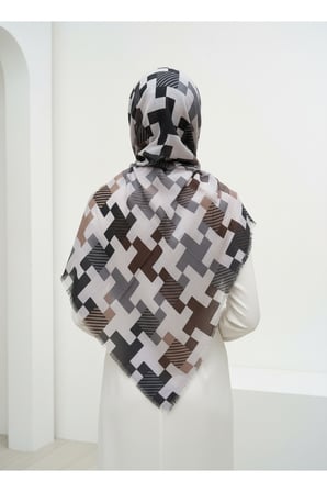 geometrik desenli kadın eşarp – modern şık yumuşak dokulu günlük & özel gün eşarp 95 x 95 cm