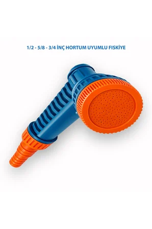 1/2 - 3/4 - 5/8 İnç Hortum Uyumlu Fıskiye, Lans Araç Yıkama ve Bahçe Sulama Aparatı Su Püskürtme Hortum Ucu
