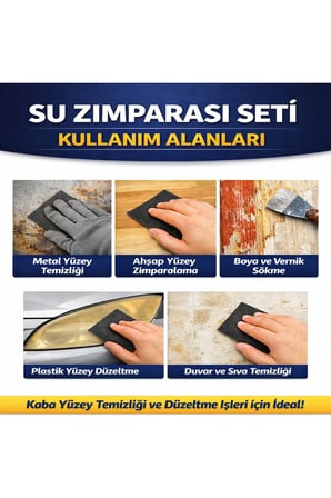 Su Zımparası Seti 100 Adet 80 Kum Islak ve Kuru Kullanım Zımpara Kağıdı