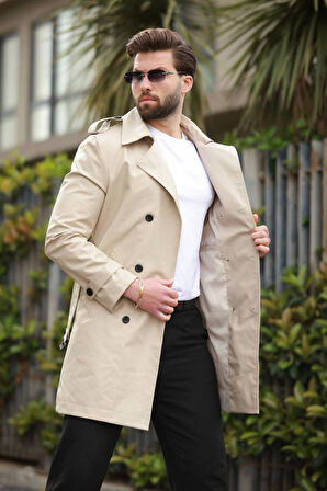 ERKEK PREMİUM APOLETLİ DERİ TRENÇKOT & PARDESÜ