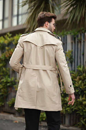 ERKEK PREMİUM APOLETLİ DERİ TRENÇKOT & PARDESÜ