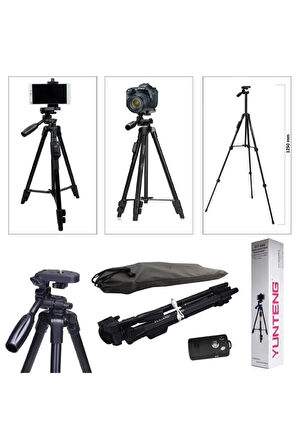 Yunteng Vct 5208 Tam Orjinal Bluetooth Kumandalı Özellikli Tripod - Telefon Ve Kamera Tutucu