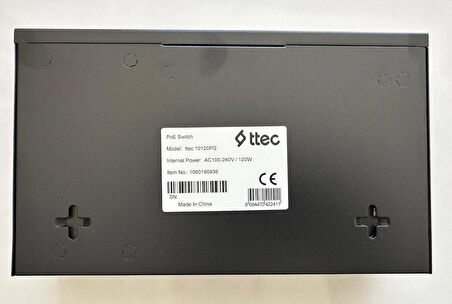 Nif Bilişim Ttec 10120PG 8 Port 10/100M PoE 2 Port 10/100/1000 Gigabit Uplink Tak Çalıştır 120W PoE Switch