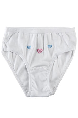 Kız Çocuk Beyaz  Paket Külot 6'lı