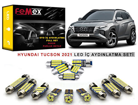 Hyundai Tucson 2021 Sonrası Cam Tavanlı Model LED İç Aydınlatma Ampul Seti FEMEX Parlak Beyaz