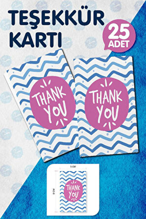 Teşekkür Kartı ,Thank You Card Paketleme Kartı Ürün Kartı, Tebrik Kartı Ürün Etiketi  Not Kartı 25 Adet-T1000