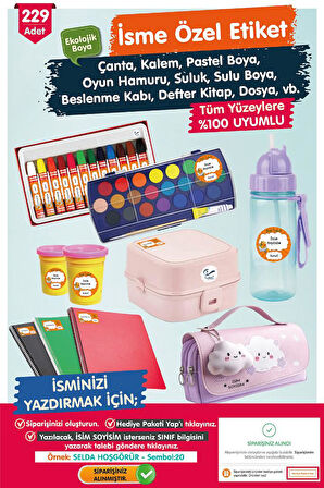 Okul Etiketi Bluey Temalı Kalem Defter Etiketi Özel İsim Yazılabilen Etiket Seti - İsim Etiketi-T1024-OE111