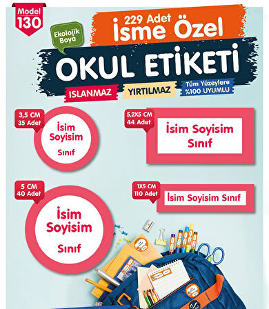 Okul Etiketi Pembe  beyaz Çerçeve  Temalı Kalem Defter Etiketi Özel İsim Yazılabilen Etiket Seti - İsim Etiketi-T1052-OE130