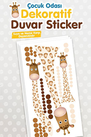 Anne Baba Bebek Zürafa Çocuk Odası Duvar Sticker Seti -T1193