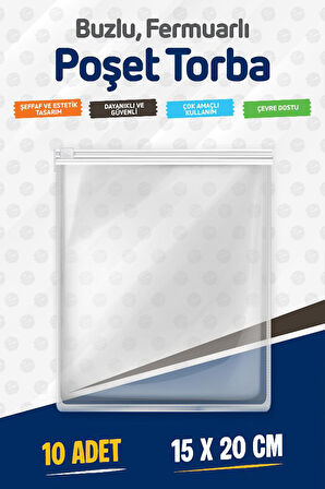 Valiz Ve Dolap Içi Düzenleyici Buzlu Fermuarlı Poşet Torba 10 Adet 15 Cm X 20 Cm-T1466