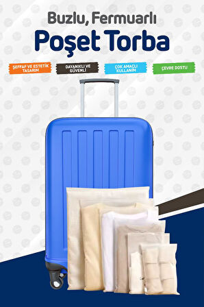 Valiz Ve Dolap Içi Düzenleyici Buzlu Fermuarlı Poşet Torba 10 Adet 15 Cm X 20 Cm-T1466