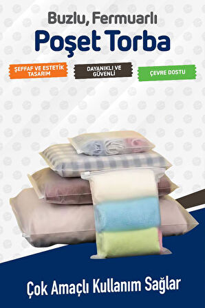 Valiz Ve Dolap Içi Düzenleyici Buzlu Fermuarlı Poşet Torba 10 Adet 15 Cm X 20 Cm-T1466