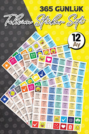365 Günlük 2026 Takvimi Sticker Seti Planlayıcı Sticker To do list-T1520