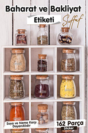 Baharat Ve Bakliyat Etiketi 162 Adet Şeffaf Etiket Suya Dayanıklı -T1522