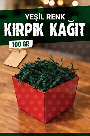 Kırpık Kırpıntı Kağıt Z Zigzag Pelur Kırpıntı Kağıt 100 gr  Yeşil  Renk Süs Dolgu Malzemesi Paper -T1525