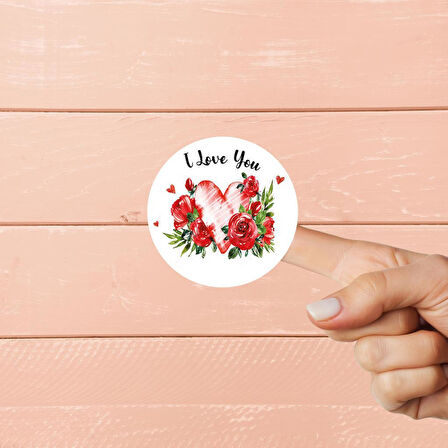 Sevgililer Günü Etiket - Happy Valentine's Day - Kalp Etiket -Love Sticker SG2-T304