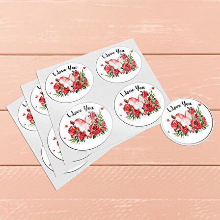 Sevgililer Günü Etiket - Happy Valentine's Day - Kalp Etiket -Love Sticker SG2-T304