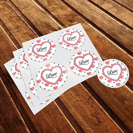 Sevgililer Günü Etiket - Happy Valentine's Day - Kalp Etiket -Love Sticker SG9-T311