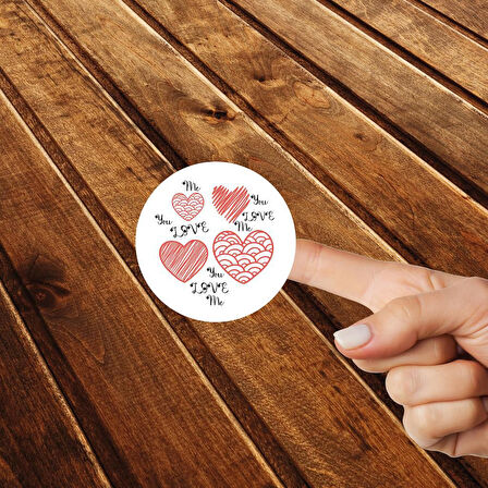 Sevgililer Günü Etiket - Happy Valentine's Day - Kalp Etiket -Love Sticker SG11-T313