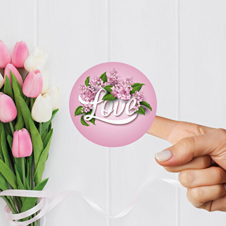 Sevgililer Günü Etiket - Happy Valentine's Day - Kalp Etiket -Love Sticker SG16-T318