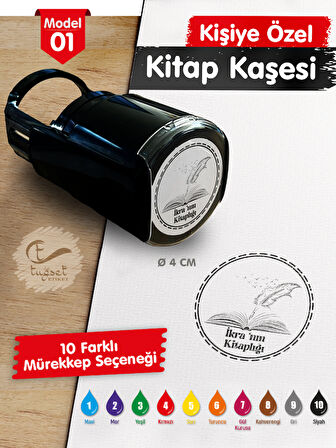 Kişiye Özel İsim Yazılı Kitap Kaşesi - Kitap Mühürü M1-T644