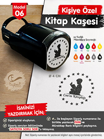 Kişiye Özel İsim Yazılı Kitap Kaşesi - İsme Özel Kitap Mühürü M6-T649