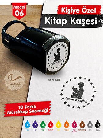 Kişiye Özel İsim Yazılı Kitap Kaşesi - İsme Özel Kitap Mühürü M6-T649