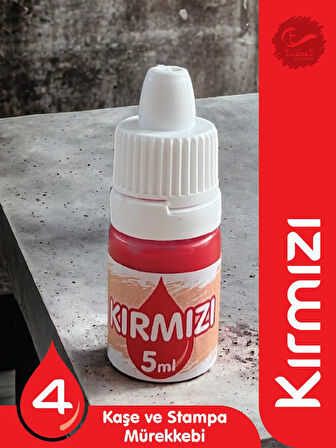 Kaşe Istampa Mürekkebi 5 ml  - Kırmızı-T866