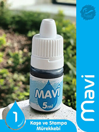 Kaşe Istampa Mürekkebi 5 ml  - Mavi-T867