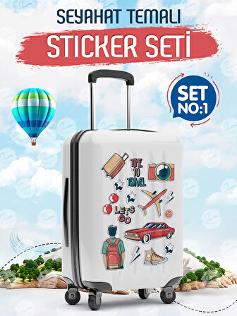 Seyahat Temalı Bavul Sticker Etiket Çıkartma S1 (Laptop Tablet Suluk Telefon Valiz Defter Kitap)-T969