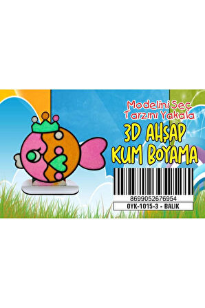 BALIK Figür Ahşap Kum Boyama Oyunu Kız Çocuk Oyunları Ahşap Tuz Boyama Erkek Çocuk Oyuncakla