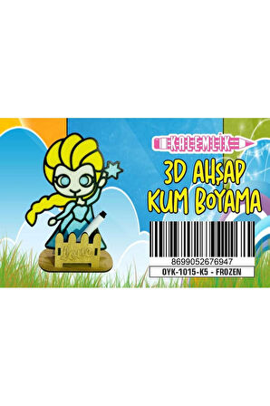 Kalemlikli FROZEN Ahşap Kum Boyama Oyunu Kız Çocuk Oyunları Ahşap Tuz Boyama Erkek Çocuk Oyuncakla