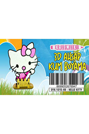 Kalemlikli HELLO KİTTY Ahşap Kum Boyama Oyunu Kız Çocuk Oyunları Tuz Boyama Erkek Çocuk Oyuncakla