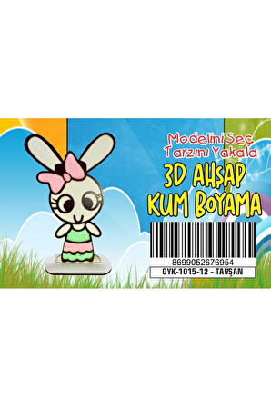 Tavşan Ahşap Kum Boyama Oyunu Kız Çocuk Oyunları Ahşap Tuz Boyama Erkek Çocuk Oyuncakla