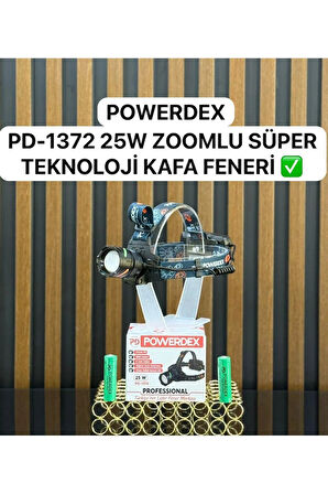 Pd-1372 Şarjl Edilebilir Pilli 25w Zoomlu Kafa Lambası
