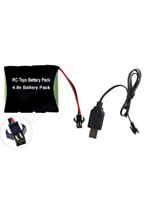4.8v 1100mah Siyah Soketli Oyuncak Araba Pili Ve Usb Şarj Cihazı