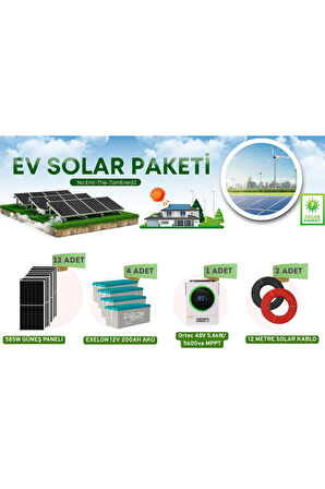 Bağ Evi Bahçe Yayla Karavan Konteyner Güneş Paketi Monokristal Tüm İhtiyaçlarınız İçin