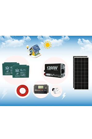 Bağ Evi Bahçe Yayla Karavan Konteyner Mini Buzdolabı Led TV Aydınlatma Güneş Sistemi