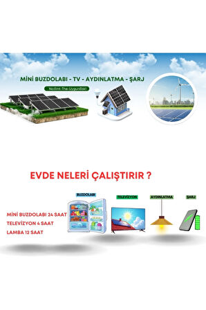 Bağ Evi Bahçe Yayla Karavan Konteyner Mini Buzdolabı Led TV Aydınlatma Güneş Sistemi